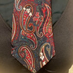 Exclusively Walt Disney Navy Blue Red Paisley Mickey Mouse Necktie Tie 100% Silk