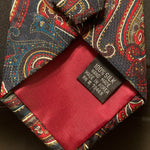 Exclusively Walt Disney Navy Blue Red Paisley Mickey Mouse Necktie Tie 100% Silk