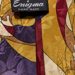 VTG Picasso inspired handmade Neckwear by Enigma cream mustard burgundy eggplant