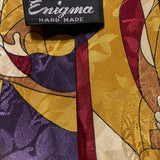 VTG Picasso inspired handmade Neckwear by Enigma cream mustard burgundy eggplant