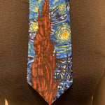 “Starry Night” Silk Tie VTG Ralph Marlin 1992