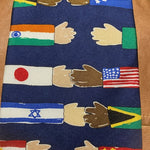 Save the Children Collection silk NECKTIE “Reaching for Love” Navy with flags