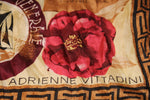 Adrienne Vittadini Vintage Black, Gold and Burgundy Oblong Scarf