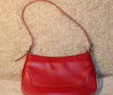 Ann Taylor Loft Raspberry Red Leather mini Hobo