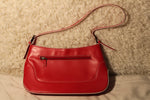 Ann Taylor Loft Raspberry Red Leather mini Hobo