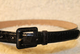 Talbots Italian Black Leather Croc Embossed, Belt