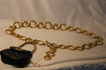Gold Chain Link Belt with Mini Bag