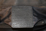 Brighton Black Nylon and Croc Embossed Leather Flap Satchel