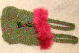 Spring Knitted Green and Pink Handbag