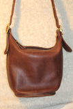 Original Duffle Sac Brown Leather Feed Bucket Hobo Vintage