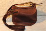 Original Duffle Sac Brown Leather Feed Bucket Hobo Vintage