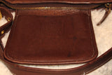 Original Duffle Sac Brown Leather Feed Bucket Hobo Vintage