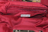 Vintage Red Crocodile Patterned Clutch or Handbag