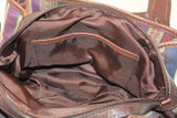 Fossil Logo Canvas and Brown Leather Tote