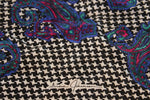 Ginnie Johansen Vintage 1980's Black, White, Pink and Purple Oblong Scarf