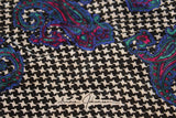 Ginnie Johansen Vintage 1980's Black, White, Pink and Purple Oblong Scarf