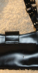 Guess Black Glazed Leather Structured Satchel Shoulder Bag