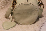 y2k Juicy Couture One-of-a-Kind Mint Green Embossed Leather Barrel Bag