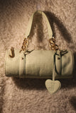 y2k Juicy Couture One-of-a-Kind Mint Green Embossed Leather Barrel Bag