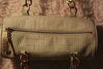 y2k Juicy Couture One-of-a-Kind Mint Green Embossed Leather Barrel Bag