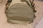 y2k Juicy Couture One-of-a-Kind Mint Green Embossed Leather Barrel Bag