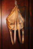 Jones of New York Gold Leather Convertible Backpack to Shoulder Bag