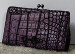 Jessica Simpson Croc Embossed Purple Wallet with Kisslock