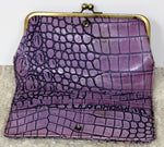 Jessica Simpson Croc Embossed Purple Wallet with Kisslock