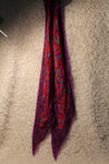 Liz Claiborne Vintage Pointy Silk Scarf in Vibrant Red, Purple, Blue