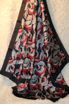 Littlewoods Italy VTG Black, Red and Gray Square Scarf