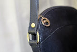 Longchamp-Paris-Vintage Black Leather Crossbody