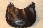 Maurizio Taiuti Made in Italy VTG Croc Embossed Brown Hobo