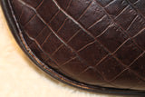 Maurizio Taiuti Made in Italy VTG Croc Embossed Brown Hobo