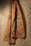 Nik:Nik 1970's Exotic Birds and Lotus Flowers Oblong Scarf