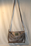 Nicole Miller Silver Bronze Leather Crossbody VEGAN