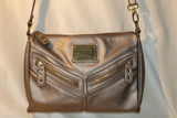 Nicole Miller Silver Bronze Leather Crossbody VEGAN