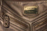 Nicole Miller Silver Bronze Leather Crossbody VEGAN