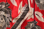 Oscar de la Renta Vintage Pointy Silk Scarf in Vibrant Red, Black, White