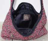 Patriotic Red White Blue Woven Hobo VEGAN