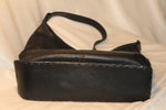 Elliott Lucca Black Leather Hobo with Stitching Detail