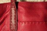 Stone Mountain Super Soft Red Pebbled Leather Tote Handbag