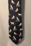 Alynn Neckwear for Orvis Jack Russell Terrier Black Print Silk Tie