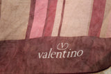 Valentino Striped Pinks and Burgundy Silk Oblong Scarf