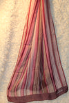 Valentino Striped Pinks and Burgundy Silk Oblong Scarf