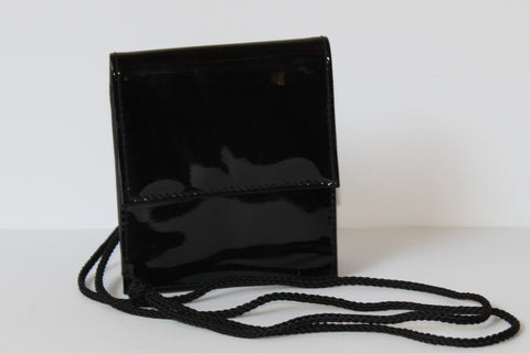 YSL Yves Saint Laurent Black Patent Belt Bag